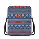 Valentine's Day Knitted Pattern Print Rectangular Crossbody Bag
