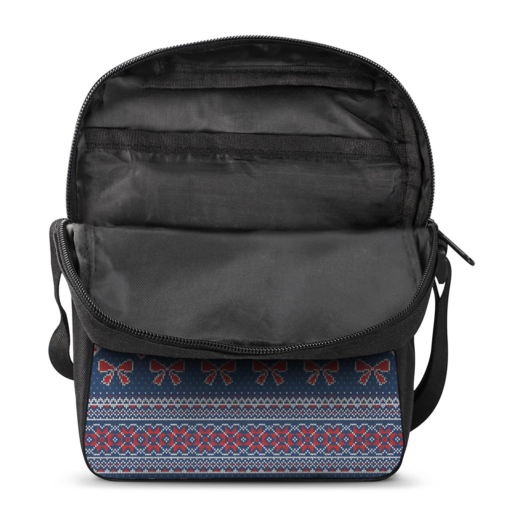 Valentine's Day Knitted Pattern Print Rectangular Crossbody Bag