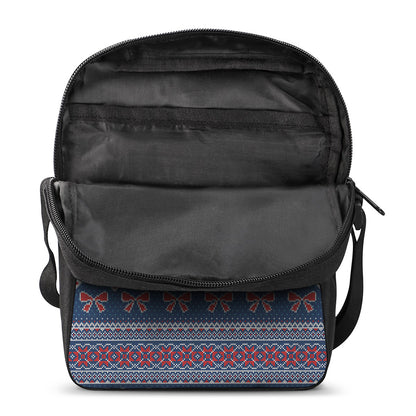 Valentine's Day Knitted Pattern Print Rectangular Crossbody Bag