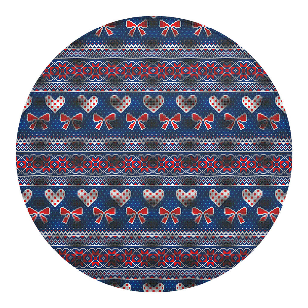 Valentine's Day Knitted Pattern Print Round Blanket