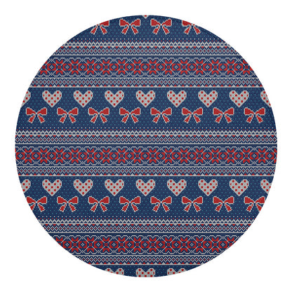 Valentine's Day Knitted Pattern Print Round Blanket