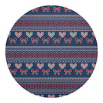 Valentine's Day Knitted Pattern Print Round Blanket