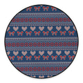 Valentine's Day Knitted Pattern Print Round Floor Mat