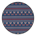 Valentine's Day Knitted Pattern Print Round Floor Mat
