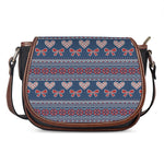 Valentine's Day Knitted Pattern Print Saddle Bag