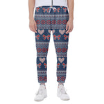 Valentine's Day Knitted Pattern Print Scuba Joggers