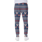 Valentine's Day Knitted Pattern Print Scuba Joggers