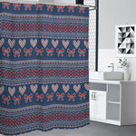 Valentine's Day Knitted Pattern Print Shower Curtain