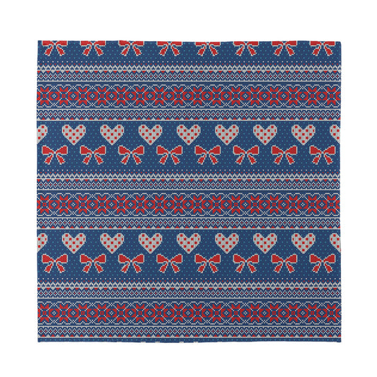 Valentine's Day Knitted Pattern Print Silk Bandana