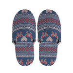 Valentine's Day Knitted Pattern Print Slippers