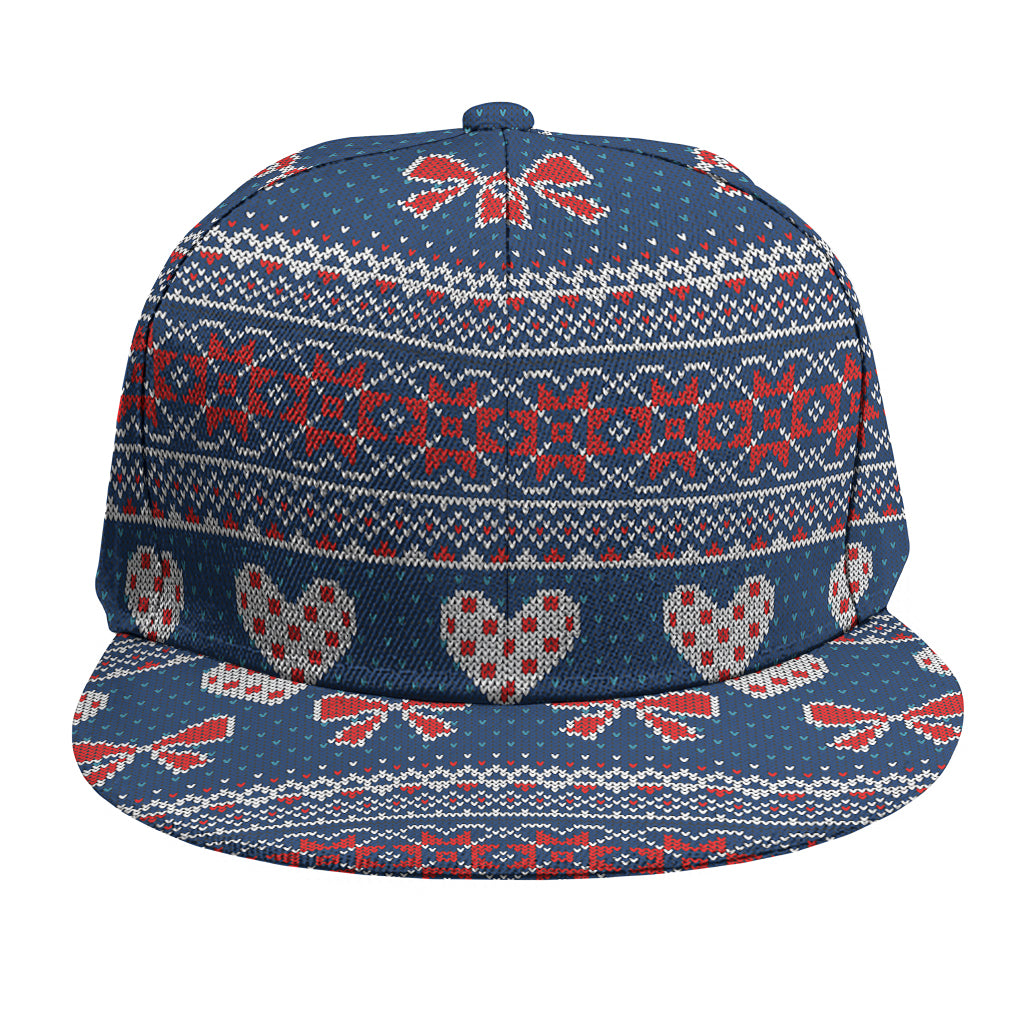 Valentine's Day Knitted Pattern Print Snapback Cap