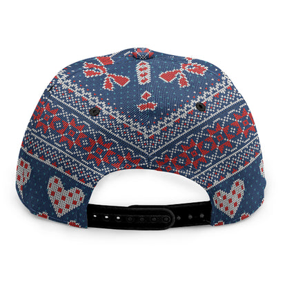 Valentine's Day Knitted Pattern Print Snapback Cap