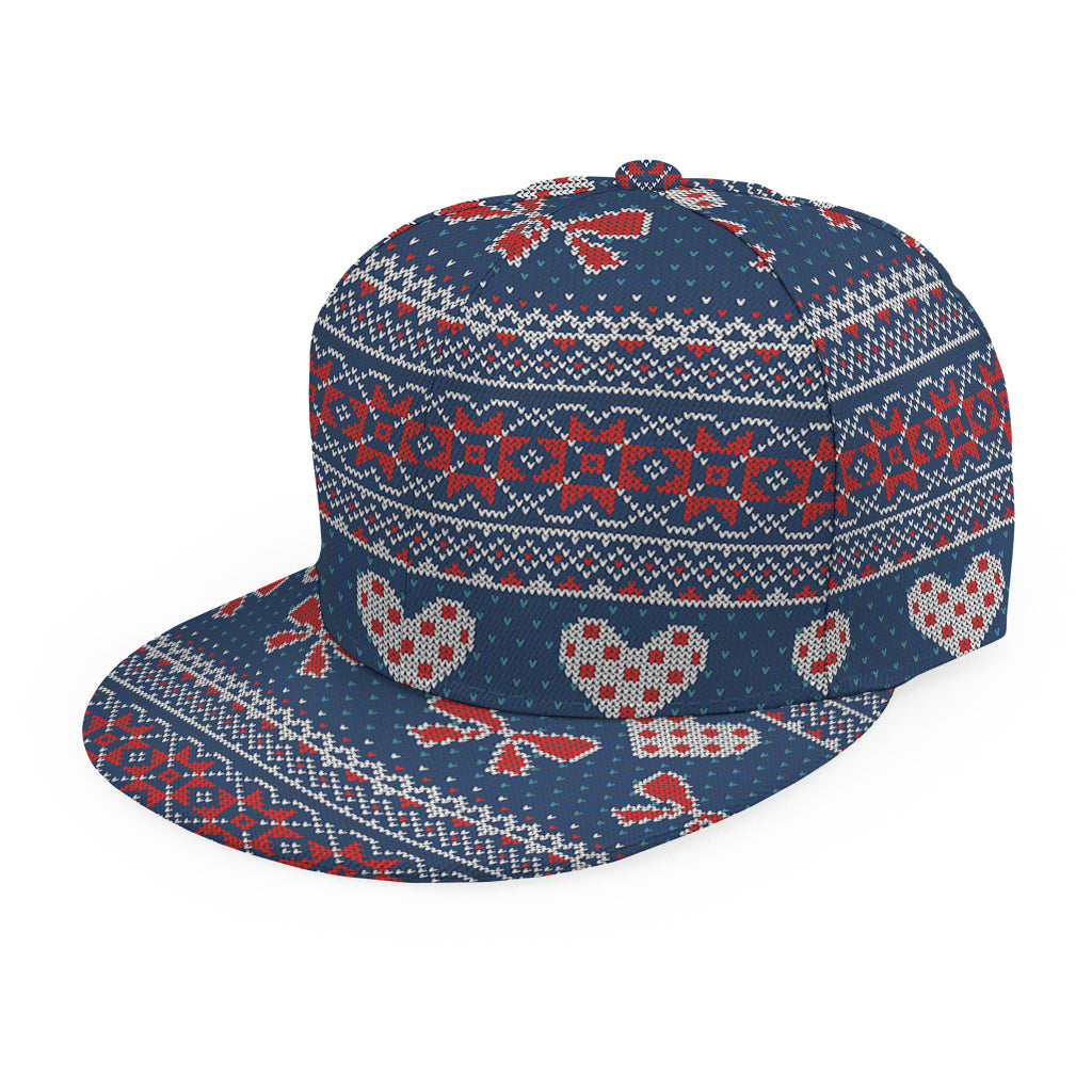 Valentine's Day Knitted Pattern Print Snapback Cap