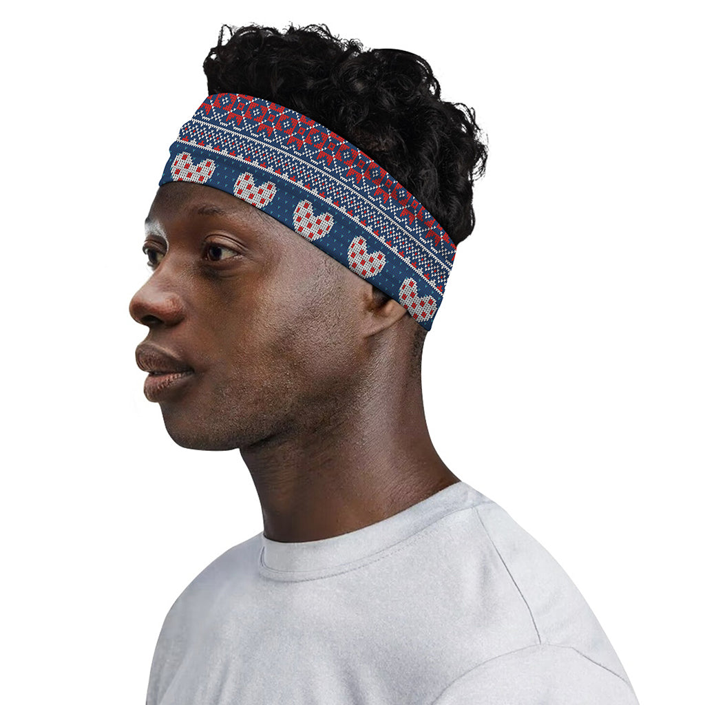Valentine's Day Knitted Pattern Print Sports Headband