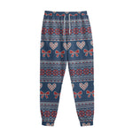 Valentine's Day Knitted Pattern Print Sweatpants