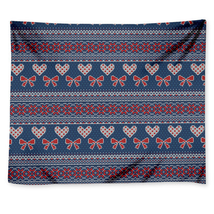 Valentine's Day Knitted Pattern Print Tapestry
