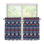 Valentine's Day Knitted Pattern Print Tier Curtains