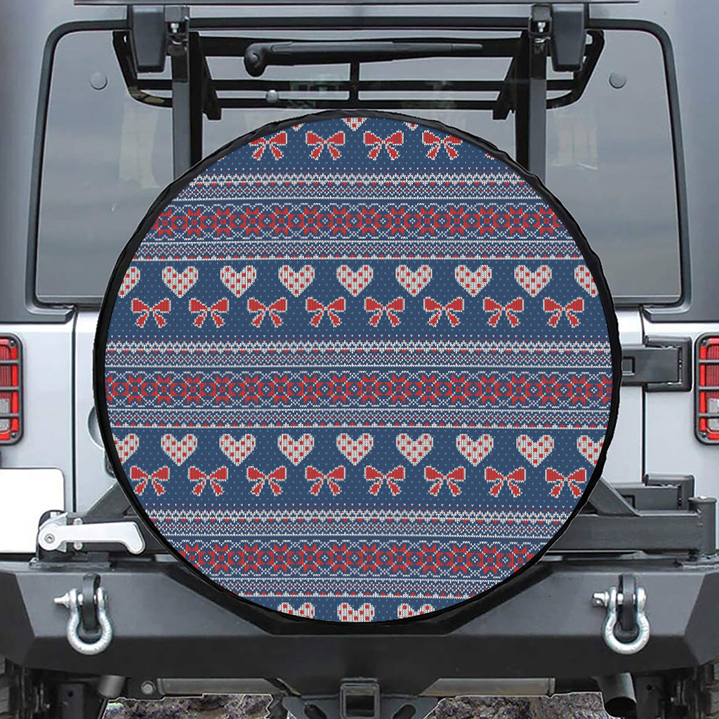 Valentine's Day Knitted Pattern Print Tire Cover