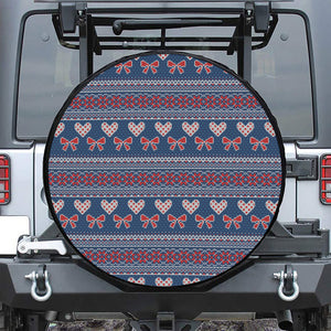 Valentine's Day Knitted Pattern Print Tire Cover