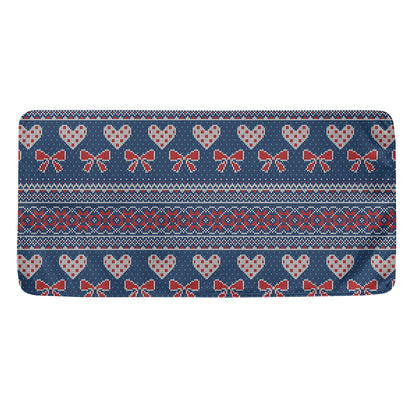 Valentine's Day Knitted Pattern Print Towel