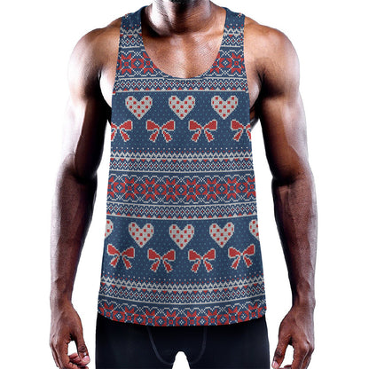 Valentine's Day Knitted Pattern Print Training Tank Top