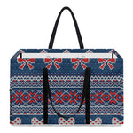Valentine's Day Knitted Pattern Print Utility Tote Bag