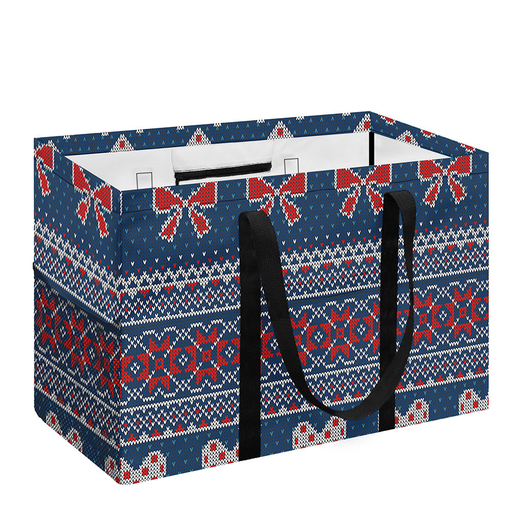 Valentine's Day Knitted Pattern Print Utility Tote Bag