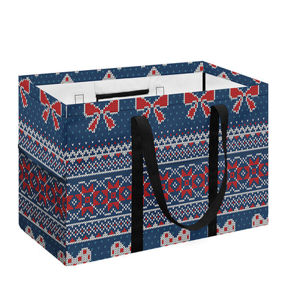 Valentine's Day Knitted Pattern Print Utility Tote Bag
