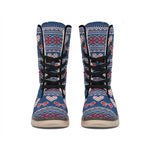 Valentine's Day Knitted Pattern Print Winter Boots