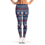 Valentine's Day Knitted Pattern Print Women's Leggings