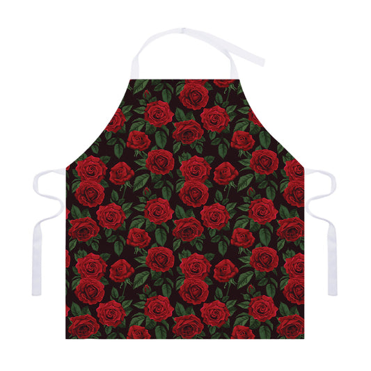 Valentine's Day Rose Pattern Print Adjustable Apron