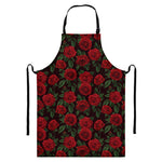 Valentine's Day Rose Pattern Print Bib Apron With Pocket
