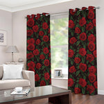 Valentine's Day Rose Pattern Print Blackout Grommet Curtains