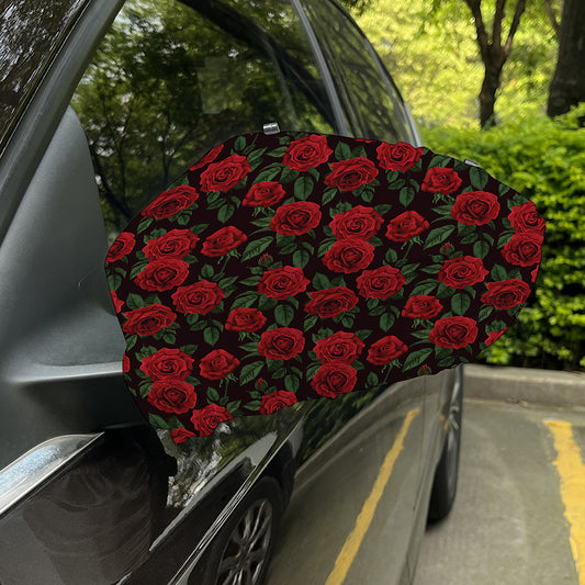 Valentine's Day Rose Pattern Print Car Side Mirror Covers