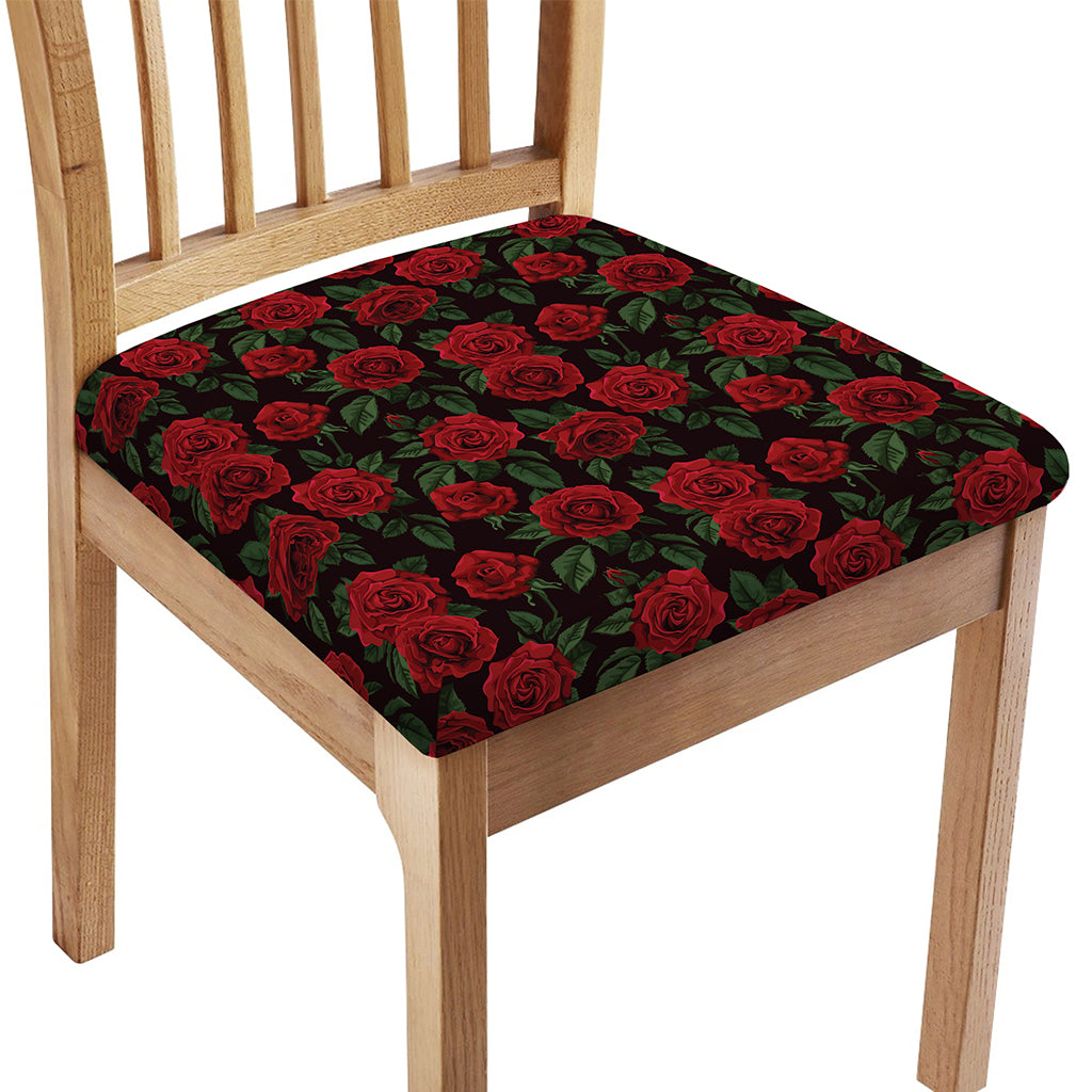Valentine's Day Rose Pattern Print Chair Cushion Cover