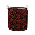 Valentine's Day Rose Pattern Print Collapsible Laundry Basket