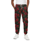 Valentine's Day Rose Pattern Print Cotton Pants