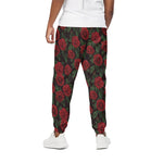 Valentine's Day Rose Pattern Print Cotton Pants