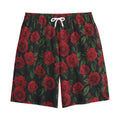 Valentine's Day Rose Pattern Print Cotton Shorts