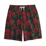 Valentine's Day Rose Pattern Print Cotton Shorts