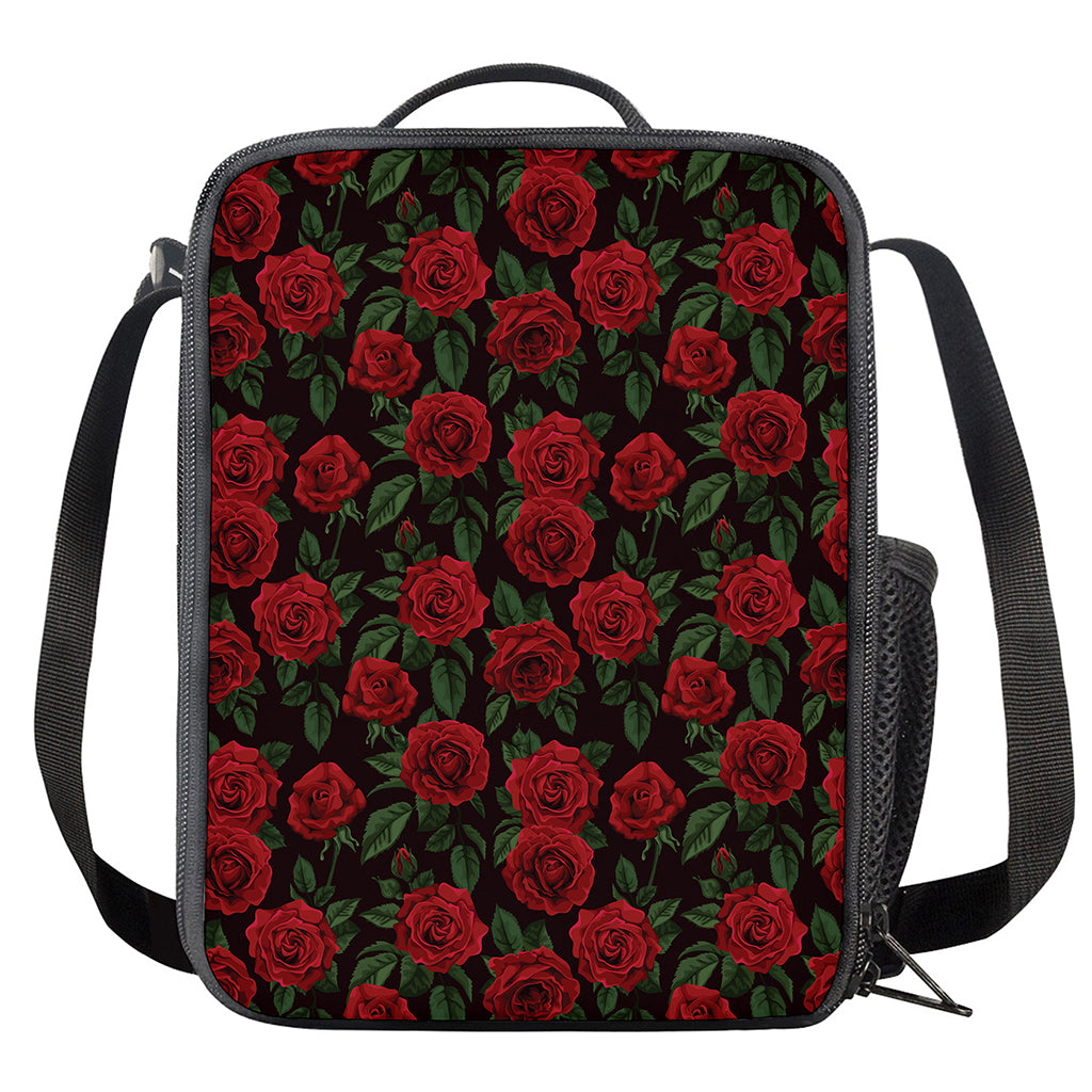 Valentine's Day Rose Pattern Print Crossbody Lunch Bag