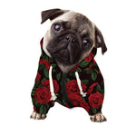 Valentine's Day Rose Pattern Print Dog Zip Up Hoodie