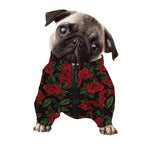 Valentine's Day Rose Pattern Print Dog Zip Up Jacket