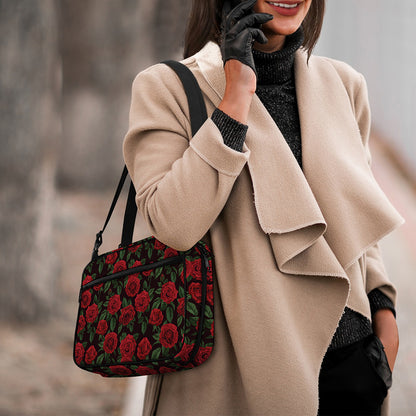 Valentine's Day Rose Pattern Print Double Strap Bible Bag