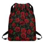 Valentine's Day Rose Pattern Print Drawstring Backpack