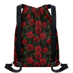 Valentine's Day Rose Pattern Print Drawstring Backpack