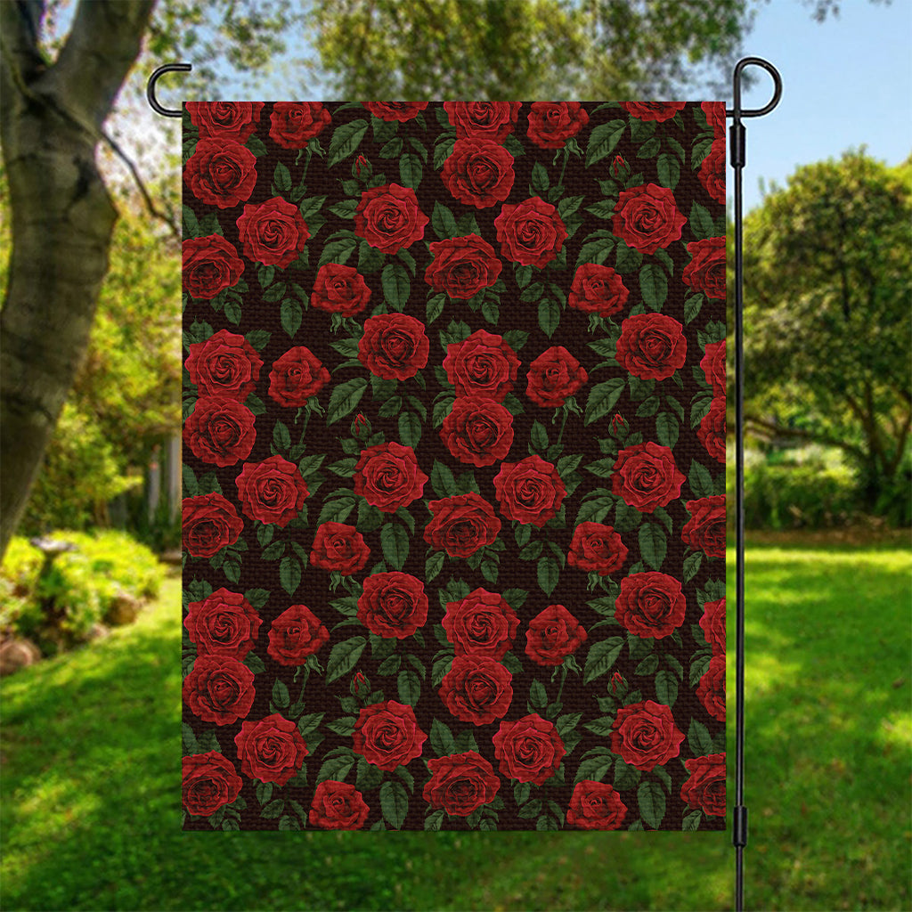 Valentine's Day Rose Pattern Print Garden Flag