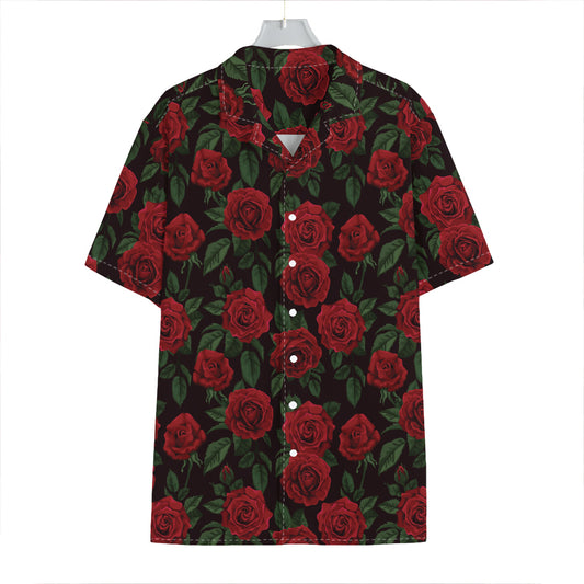 Valentine's Day Rose Pattern Print Hawaiian Shirt