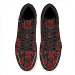 Valentine's Day Rose Pattern Print High Top Leather Sneakers