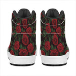 Valentine's Day Rose Pattern Print High Top Leather Sneakers